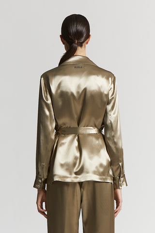 Shiny viscose satin blazer