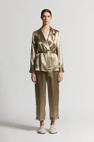 Shiny viscose satin blazer