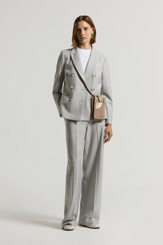 Micro-houndstooth palazzo trousers