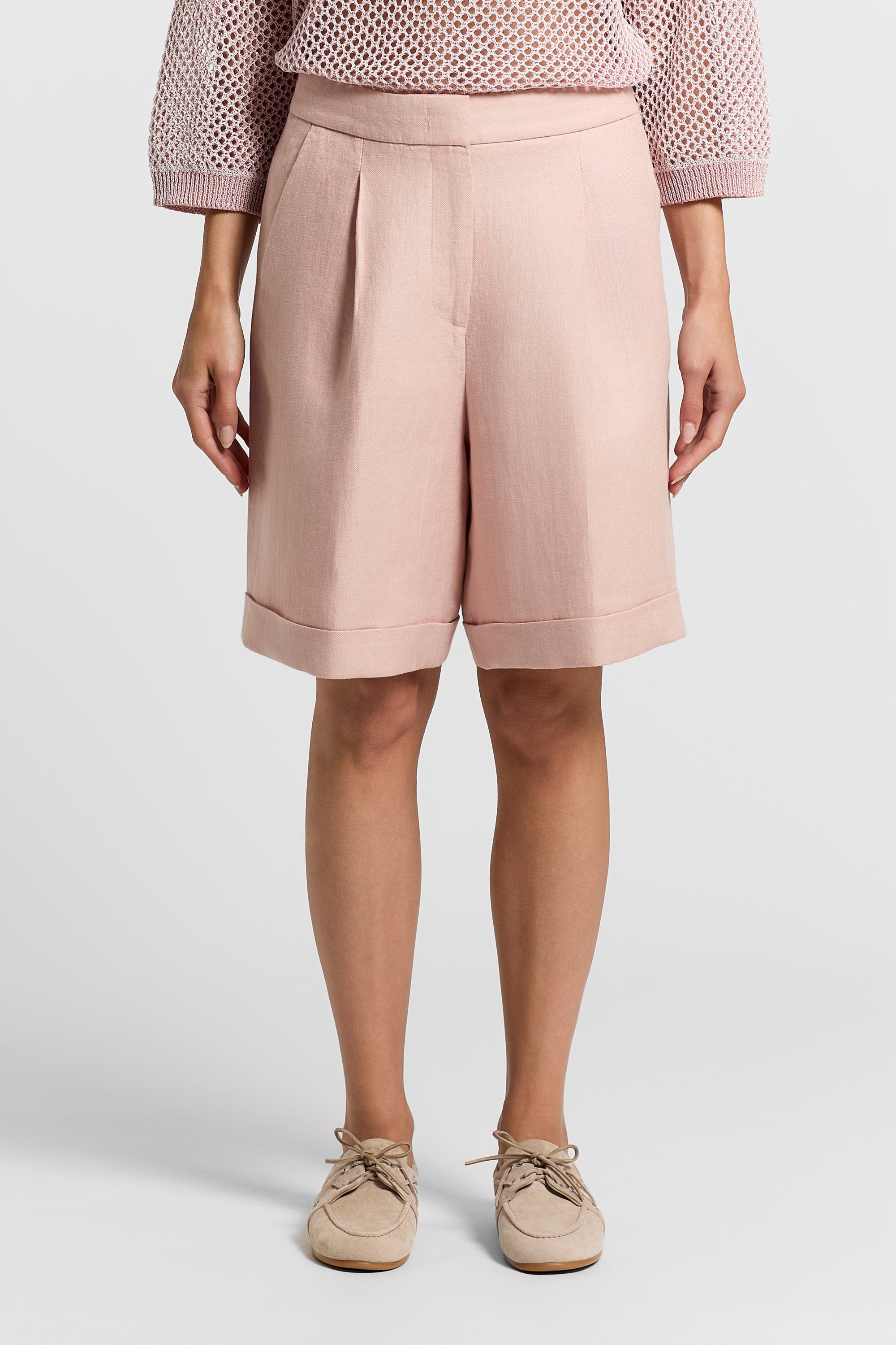 Pure linen gabardine shorts | Peserico US
