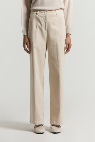 Stretch cotton gabardine trousers
