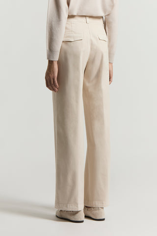 Stretch cotton gabardine trousers