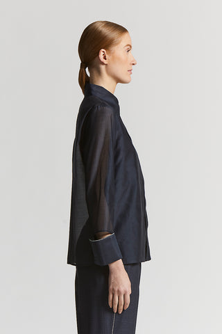 Matte silk and cotton organza shirt