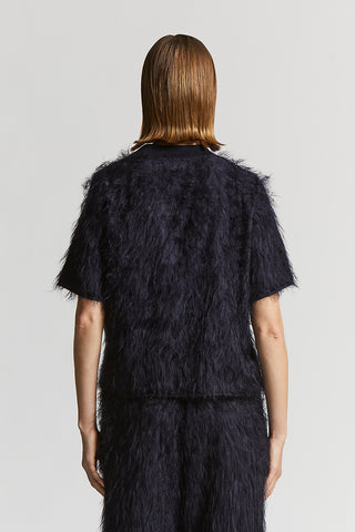 Lightweight fur-effect viscose T-shirt