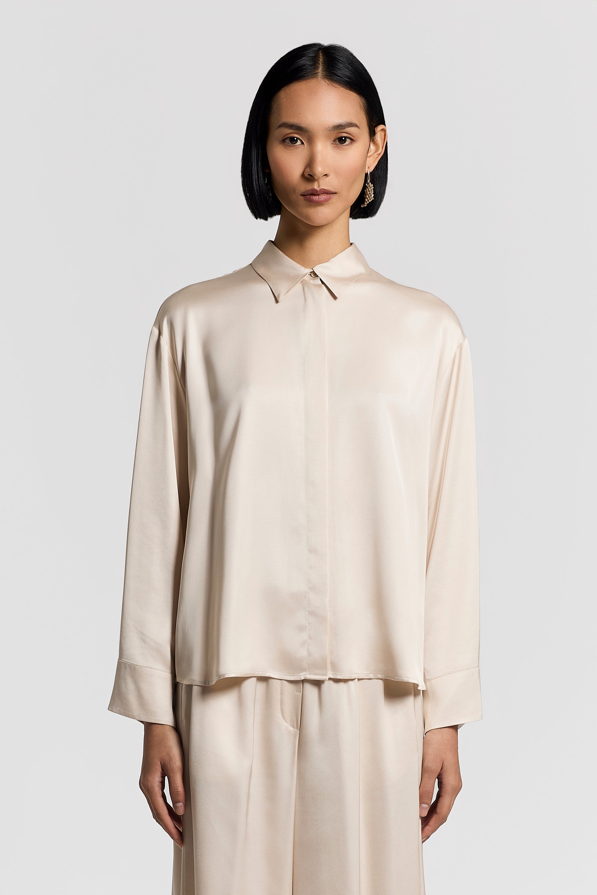 Viscose satin shirt | Peserico US