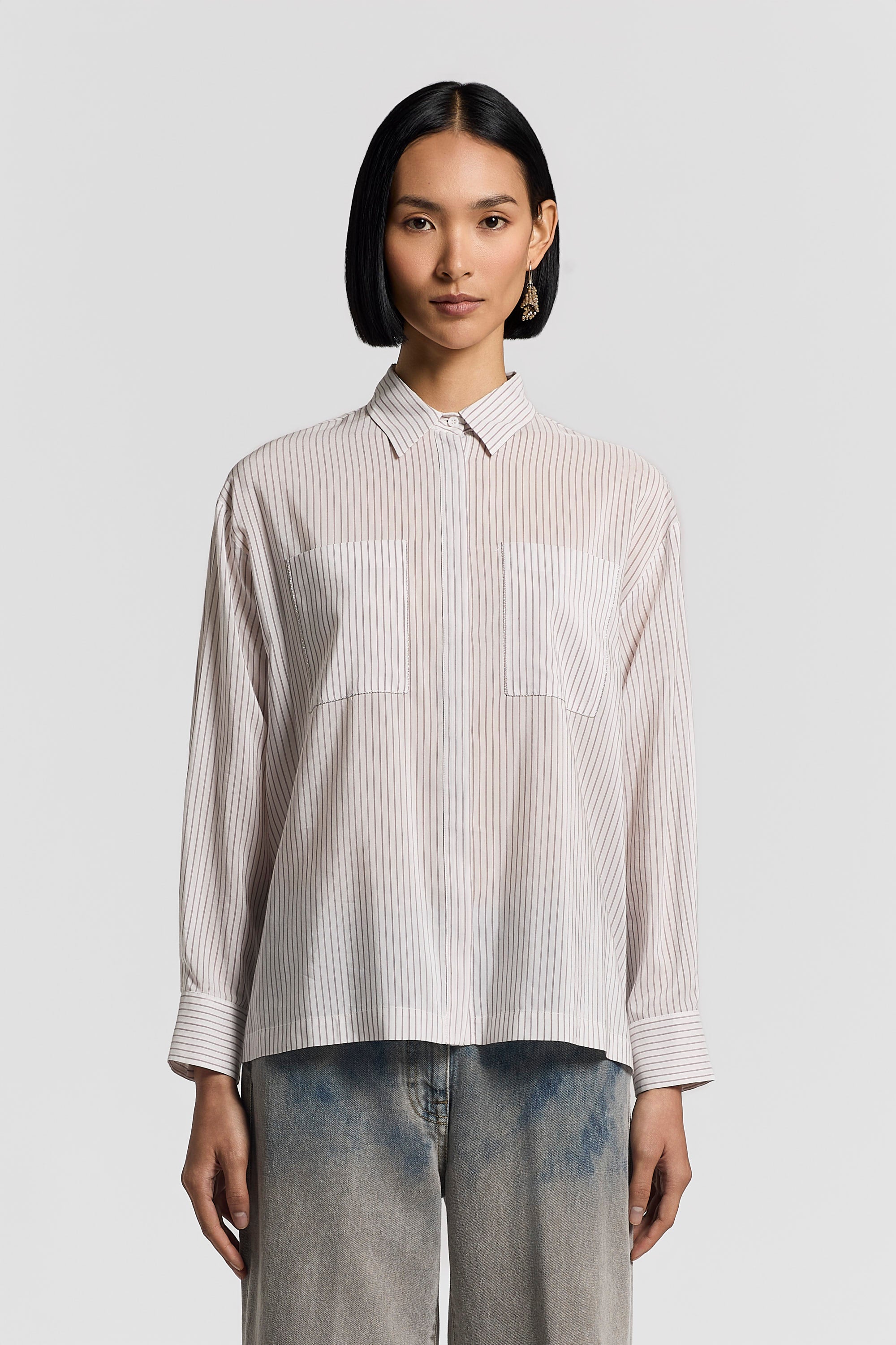 Silk and cotton organza shirt | Peserico US