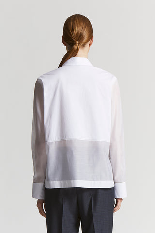 Cotton and organza poplin shirt