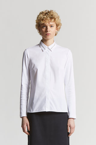 Stretch jersey cotton poplin shirt