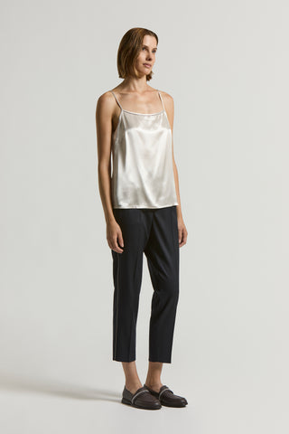 Shiny viscose satin top