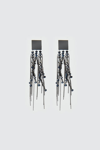 Drop earrings with demi-fine crystals