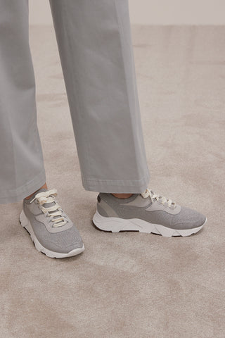 Knit sneakers with lurex