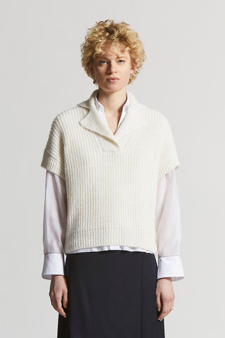 Cashmere, silk, alpaca and wool-blend vest