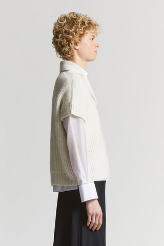 Cashmere, silk, alpaca and wool-blend vest