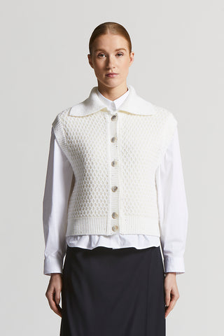 Wool and alpaca vest with buttons