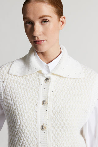 Wool and alpaca vest with buttons