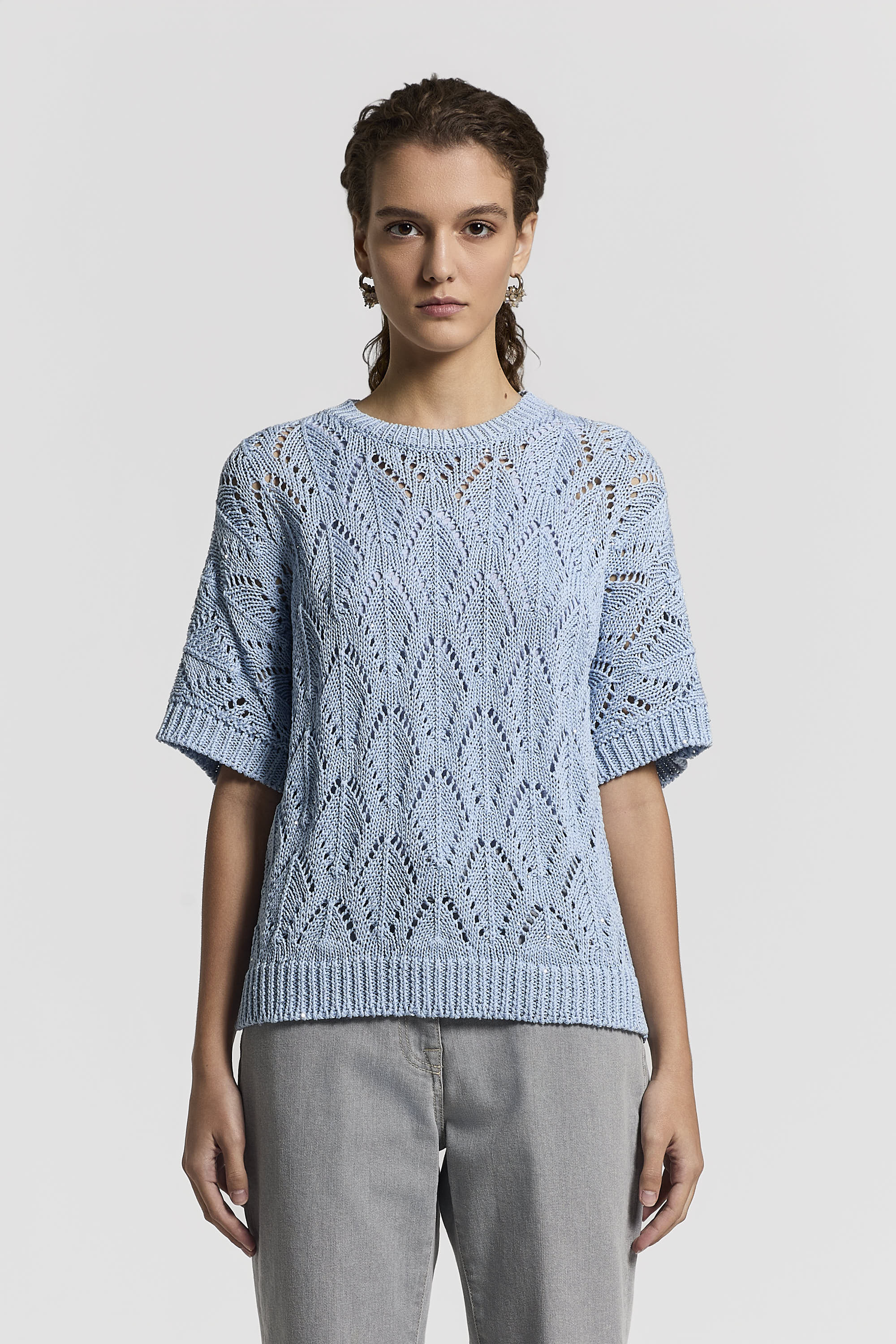 Sequinned cotton cordonet sweater | Peserico US