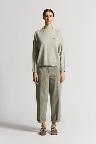 Pure cashmere crew-neck sweater with lurex
