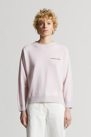 Pure cashmere crew-neck sweater with lurex
