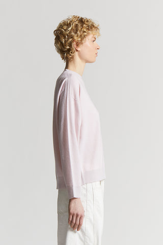 Pure cashmere crew-neck sweater with lurex