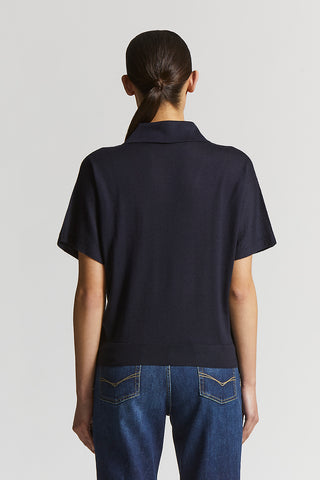 Cashmere and silk short-sleeved sweater