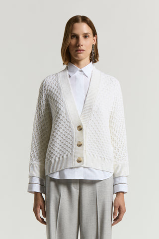 Pure wool cordonet cardigan with sequins