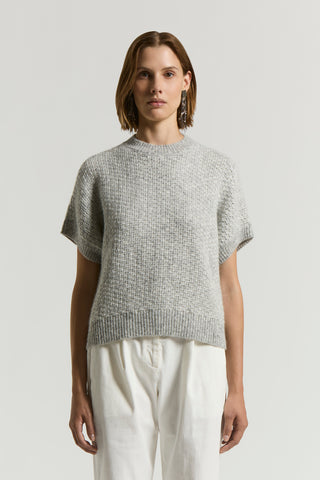 Lurex and blown alpaca sweater
