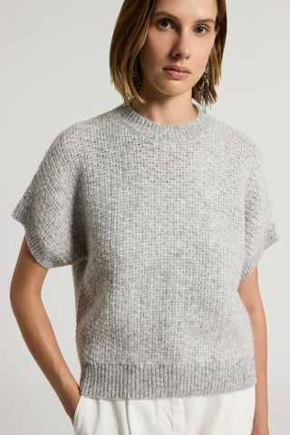 Lurex and blown alpaca sweater
