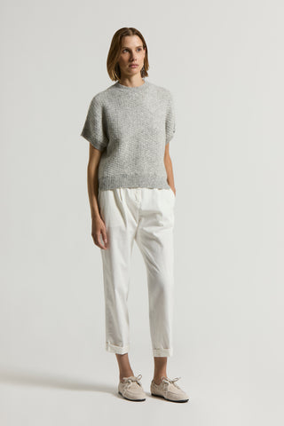 Lurex and blown alpaca sweater