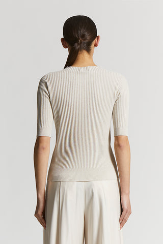 Lightweight viscose and lurex yarn sweater