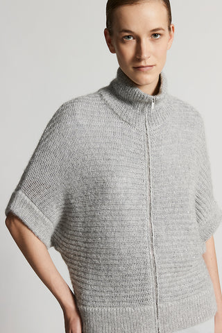 Cashmere, silk, alpaca and wool-blend sweater with zip