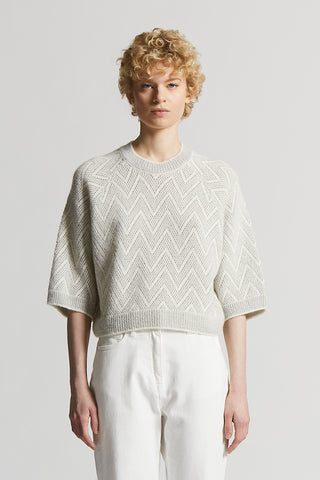 Blown alpaca crew-neck sweater