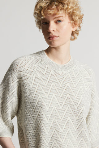Blown alpaca crew-neck sweater