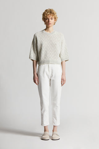 Blown alpaca crew-neck sweater