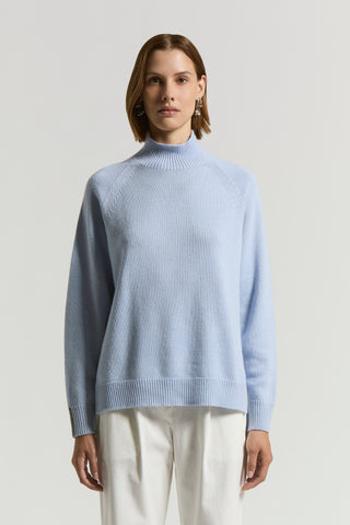 Turtleneck sweater in wool, silk and cashmere