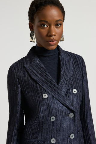 Fluid viscose corduroy blazer