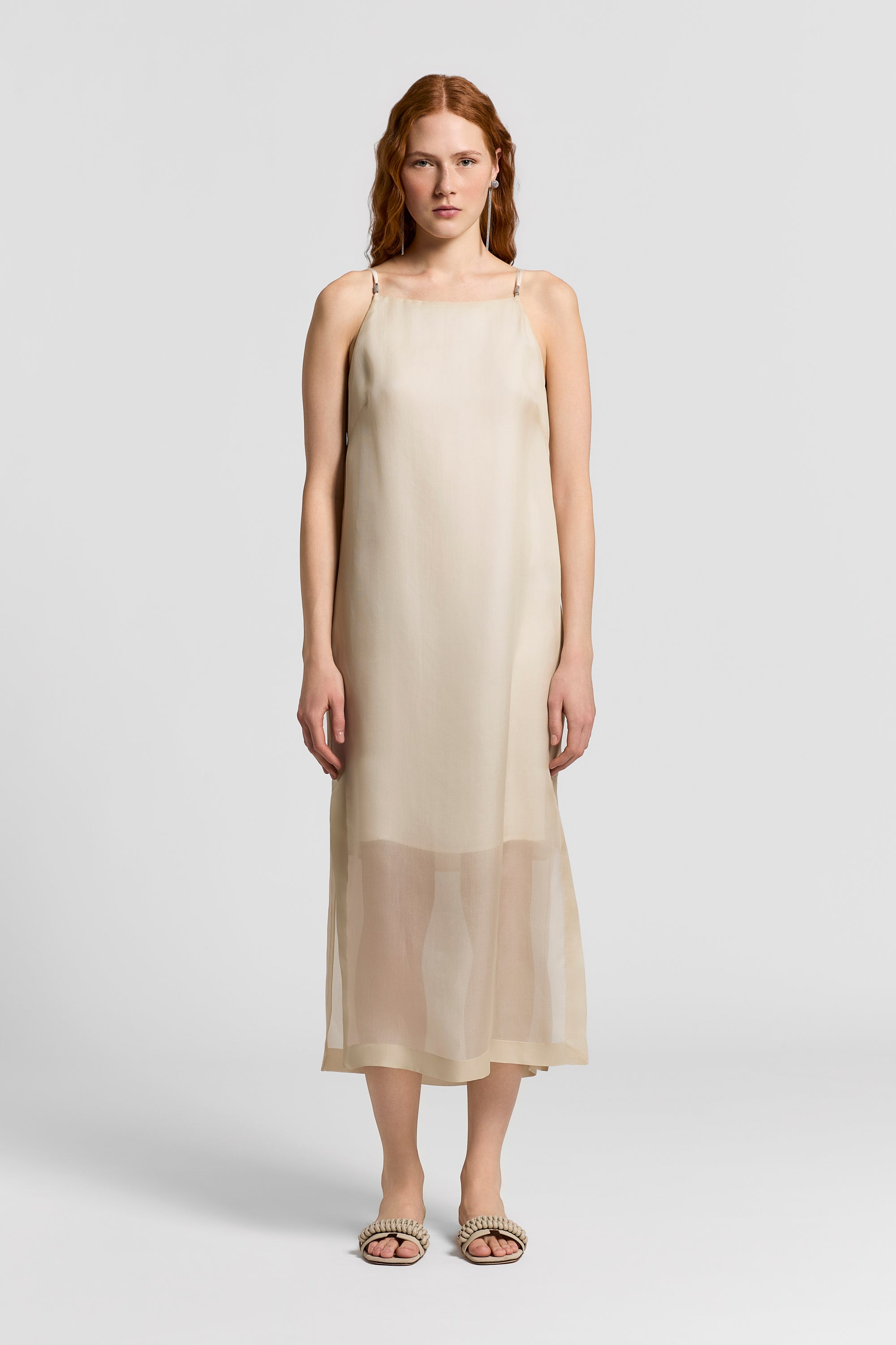 Silk gazar dress | Quartz sand