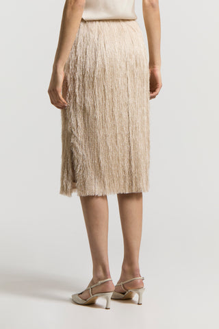Lurex viscose fringed skirt