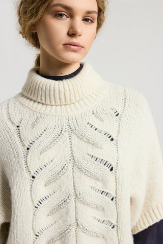 Wool and blown yarn alpaca sweater