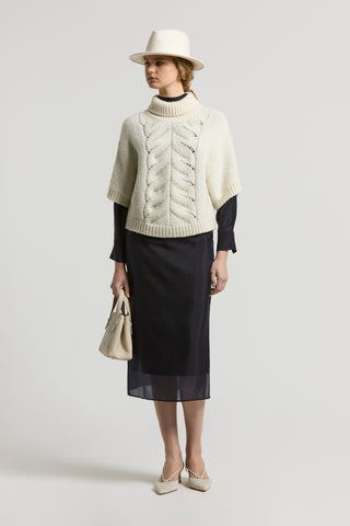 Wool and blown yarn alpaca sweater