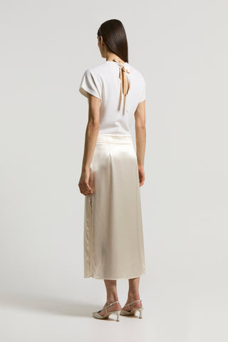 Cashmere, silk, wool and satin dress