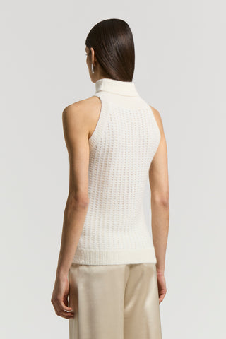 Sequinned alpaca yarn top