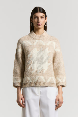 Alpaca yarn sweater with sequins