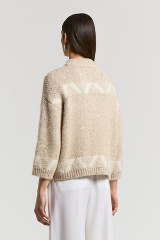 Alpaca yarn sweater with sequins