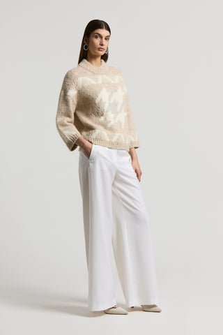 Alpaca yarn sweater with sequins