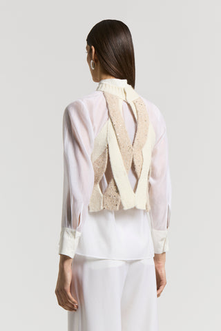 Wool alpaca top with sequins