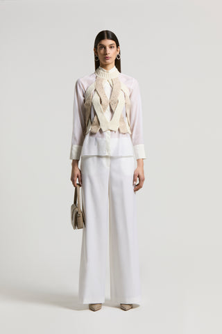 Wool alpaca top with sequins