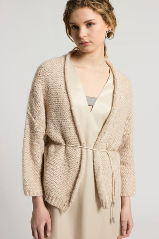 Alpaca wool cardigan with sequins