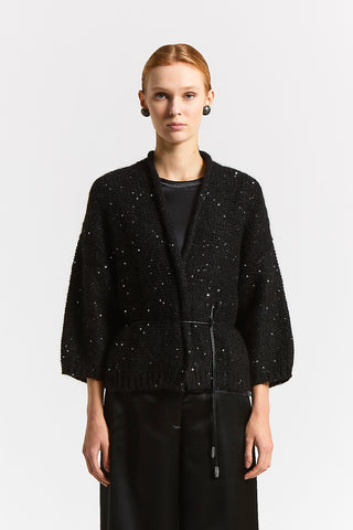 Alpaca wool cardigan with sequins