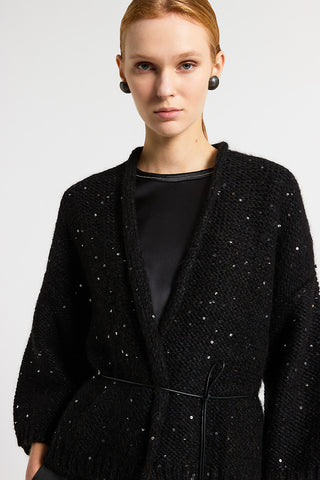 Alpaca wool cardigan with sequins