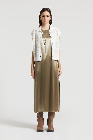 Wool and alpaca vest with buttons